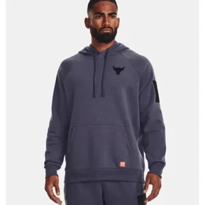 Hoodie For Men Under armour Project Rock Hoodie Mens USA Steel Size M -Medium  - Picture 1 of 10
