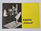 Manuel d'instructions de l'unité soufflets polyvalents Exakta « Vielzweck », anglais années 1960