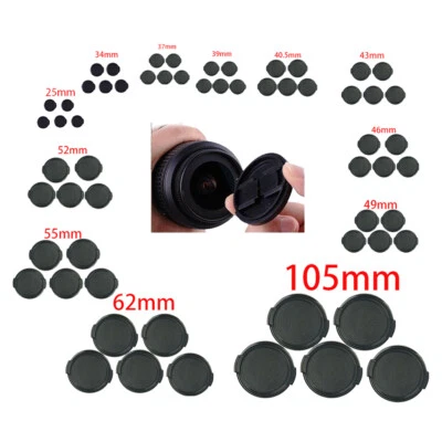 5PCS 25-105mm Snap on Front Cap For Nikon Fuji Olympus Sony Lens DSLR SLR Camera - Image 1 of 4