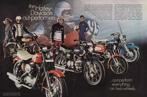 1969 HARLEY-DAVIDSON FULL LINE ~ ORIGINAL 2-PAGE PRINT AD - Imagen 1 de 1