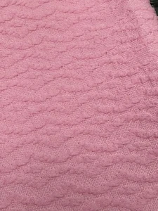Vintage PINK Textured Knit Material Fabric Solid Retro 47" x 44" Spring Color - Picture 1 of 10