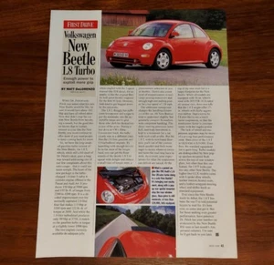VOLKSWAGEN NEW BEETLE 1.8T MAGAZINE PRINT ARTICLE TURBO POWER MORE GRIP - Picture 1 of 5