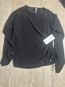 Athleta Yosemite Women's Top Size XL Black Mesh Long Sleeve Adjustable Side NWT - Picture 1 of 1