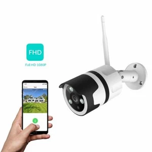 TELECAMERA WIFI PER ESTERNI ANTI PIOGGIA WIFI 1080P CON LED INFRAROSSI  - Picture 1 of 4