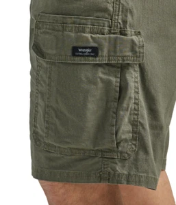 Men's Wrangler Relaxed Fit 10 in Cargo Shorts w/ Stretch Olive Green CHOOSE SIZE - Picture 1 of 11