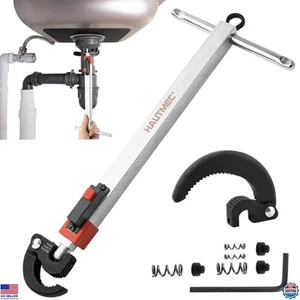 Chiave telescopica per lavabo 11-18" per spazi stretti, ganasce sostituibili, utensile idraulico - Foto 1 di 7