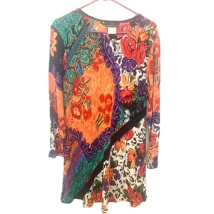 Vintage Carole Little Retro kurzes Kleid 4 A Linie Boho Mod 70’s Hippie Festival - Bild 1 von 8