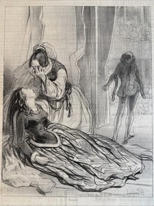 Paul Gavarni Lithographie 1838 " Les Coulisses" Platte 30 Theaterszene - Bild 1 von 14