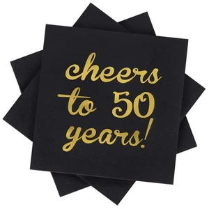 Elcoho 60 Pack Cocktail Napkins 50th Birthday Decorations Luncheon Napkins fo... - Picture 1 of 7