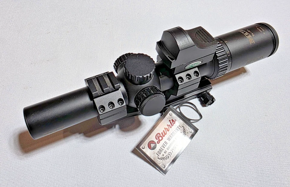 Mira para rifle Burris MTAC 1-4x24 mm retícula Illum CQ, LPVO y punto rojo tejedor PEPR Foto 1 de 4