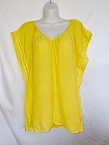 Unique Spectrum Size 2X Yellow flutter sleeve nwt Boardroom.chic blouse - Picture 1 of 5