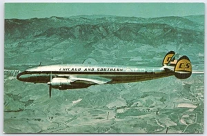 Chicago & Southern Airlines Lockheed L-649A Sternbild Postkarte - Bild 1 von 2