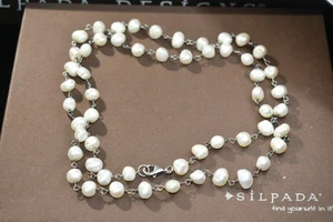Silpada Freshwater Pearl Fresh Catch Necklace N1368 925 Sterling Silver - Picture 1 of 8
