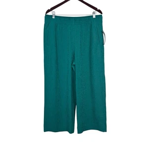 Athleta Echo Wide Leg Crop Pants Women’s Size 16 Emerald Green NWT 586942 - Picture 1 of 8