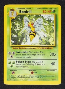 Pokemon TCG 1999 Beedrill 17/102 Base Set WOTC - Picture 1 of 6