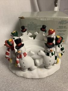 Partylite Frolicking Frostys Ring 12 Snowmen Candle Holder Christmas P7436 Box - Picture 1 of 11