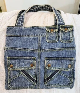 RARE Hollister HCO 1922 Denim Blue Jean HOBO Tote Shoulder Bag HARD TO FIND - Picture 1 of 16