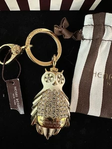 Gorgeous Vintage Henri Bendel Hazel Owl Key Fob W/ Swarovski Crystals NWT - Picture 1 of 19