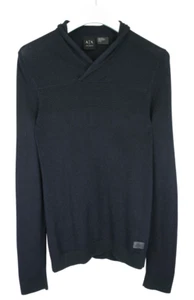 ARMANI EXCHANGE Jumper Men's SMALL Pullover Knitted Shawl Collar Navy - Picture 1 of 8
