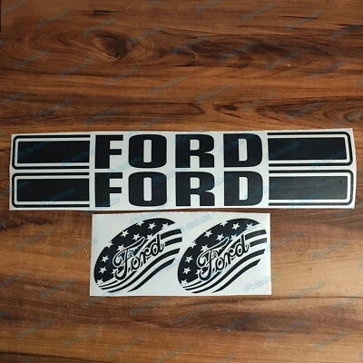 X2 Ford Tractor Loader 24” Premium Negro Calcomanías Pegatinas Conjunto Emblema Logo 4x4 AG Foto 1 de 4