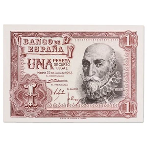 Spanien - Banknote 1 Una Peseta 1953 - Don Alvaro Di Bazán Y Guzman - Neu - - Bild 1 von 2