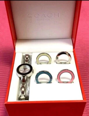 Coach Breath Watch Bezel Change Silver Wristwatch Leather Women Casual Used - image 1 of 4