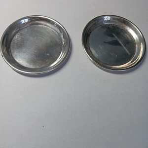 Sterling Silver Turned Engine Small Dish Plates no mono 2.75" nut butter ashtray - Picture 1 of 4