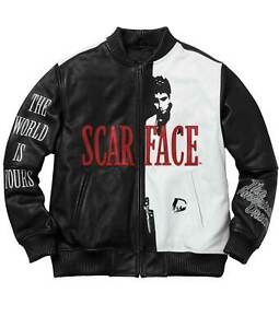 Men's Scarface Tony Montana Al Pacino Real Genuine Leather Jacket (xxs-4xl)