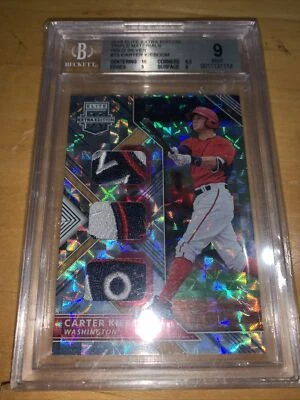 2018 Panini Elite Extra Tri Materials Holo Carter Kieboom 1/1 BGS 9 Washington - Image 1 of 3
