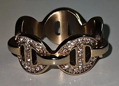 Michael Kors Rose-gold Tone Pave Heritage Maritime Link Ring MKJ3995 Size 6 - Image 1 of 4