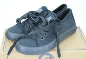 "NEW" EVOS Girl's Shoes Black color Washed Canvas Lace Up Sneakers, Size 2 - Picture 1 of 4