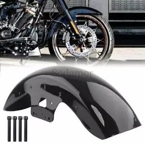 19'' Vivid Black Front Fender For Harley Touring Road Glide Road King 2014-later - Picture 1 of 23
