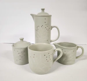 Thomas O'Brien brocca da caffè, tazza, zucchero, crema ceramica gres foglia di neve - Foto 1 di 22