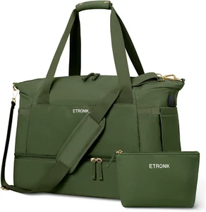 Gym Bag for Women, Sports Travel Duffel Bag with USB Charging Port, Weekender Ov - Picture 1 of 12