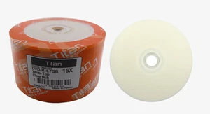 100 Titan Brand 16X White Top DVD-R DVDR Blank Disc 4.7GB - Picture 1 of 1