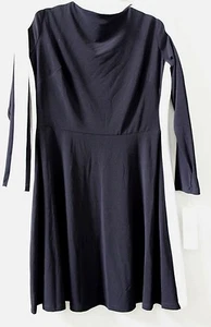 LAUREN Ralph Lauren Long Sleeves Black White Colorblock Sheath Dress Size 14 P - Picture 1 of 4