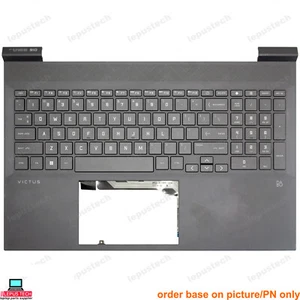 HP Victus 16-D 16-E TPN-Q263 Q264 backlit US Keyboard Palmrest gray No air outle - Picture 1 of 3