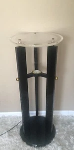 Mid Century Modern Black Lucite Stand Pedestal w/ Light H 36" - Picture 1 of 9