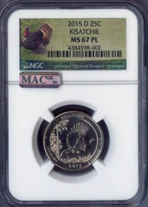 2015-D Kisatchie Quarter 25C NGC MS67 PL MAC Quality - Picture 1 of 2