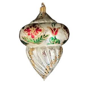 ISABELLE DE BORCHGRAVE de colección vidrio artístico pintado a mano bellota adorno de Navidad - Imagen 1 de 8
