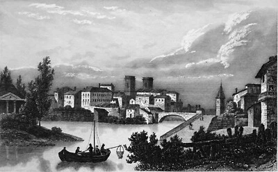 LANDES - MONT-de-MARSAN vue de la MIDOUZE au 19e siècle - Gravure du 19e siècle - Photo 1/2