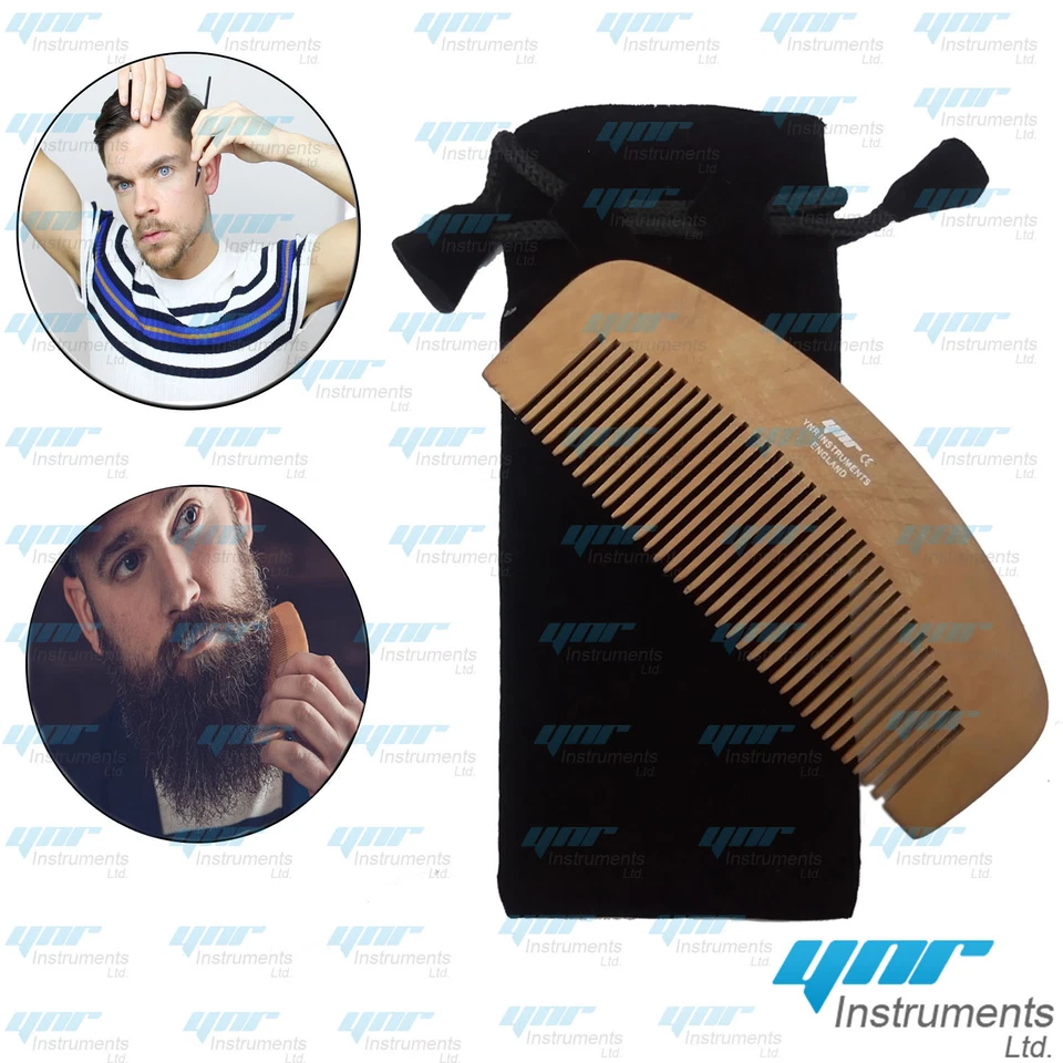 Peine Barba Tupido Bigote Bolsillo Doble Madera Antiestático Moda Alta Calidad  Foto 1 de 3