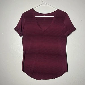 LuluLemon Active Top Größe 8 Burgunderrot Bündchen Ärmel Stretch Training Fitness Laufen - Bild 1 von 9