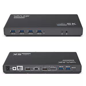 USB C Docking Station Dual Monitor 100W Power Adapter Gigabit Ethernet 6× USB3.0 - Picture 1 of 9