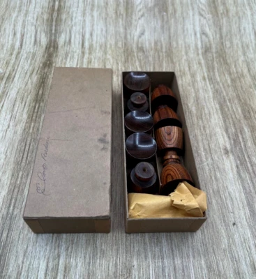 老式木制梳妆台抽屉拉手旋钮老式圆形棕色 9 件装 — 第 1/4 张图片