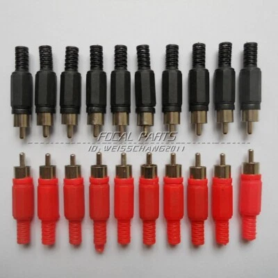 20PCS Solder RCA Plug Male Audio Video Adapter Connector Professional M394 - Image 1 of 2