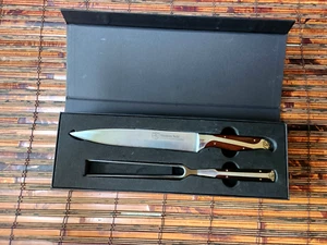 HAMMER STAHL CARVING KNIFE AND FORK SET , HIGH CARBON GERMAN STEEL - Picture 1 of 18