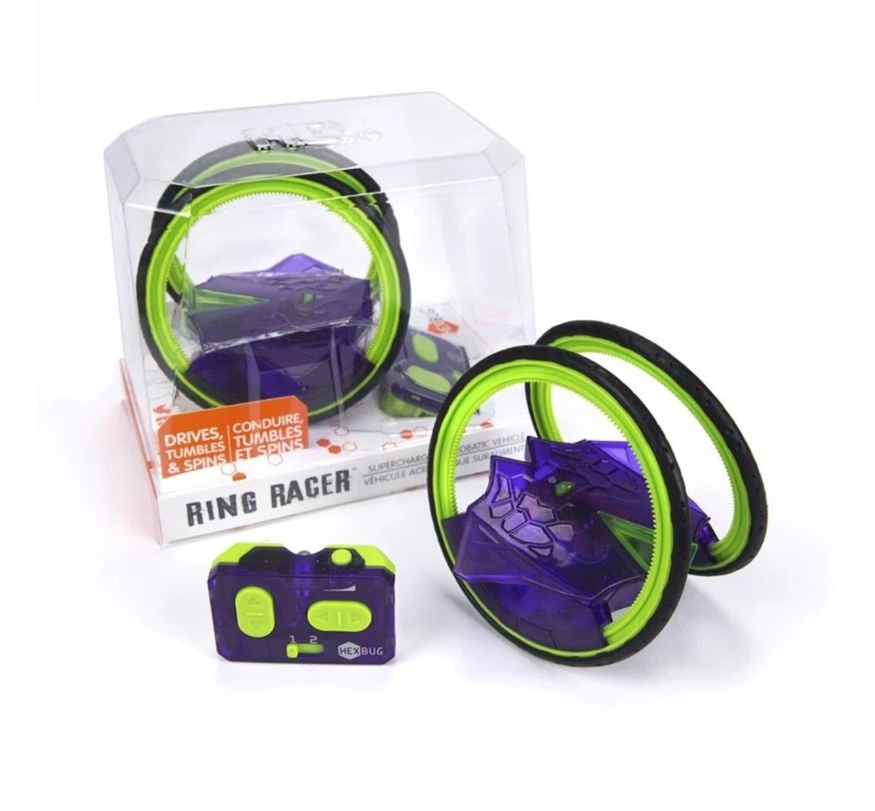 HEXBUG Ring Racer, Self-Stabilizing RC Robot - Green/Purple New In Box (19A) - Image 1 of 1