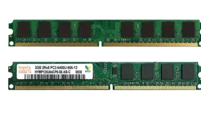 MEMORIE RAM HYNIX 4 GB (2 x 2 GB) DDR2 800 MHz - 1,8 V - DIMM SDRAM PC2 - Immagine 1 di 3