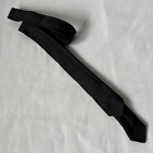 vintage SILK necktie skinny STRING 1 1/2"  nos deadstock RAB vlv mod BLACK